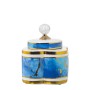 Potiche Alexandra House Living Bleu Blanc Doré Céramique 18 x 20 cm