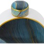 Potiche Alexandra House Living Bleu Doré Céramique 23 x 8 x 28 cm