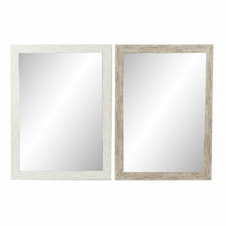 Miroir mural DKD Home Decor Blanc Verre polystyrène (2 pcs) (70 x 2 x 96 cm)