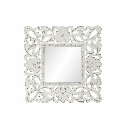 Miroir mural DKD Home Decor Blanc Bois MDF Décapé (60 x 2 x 60 cm)