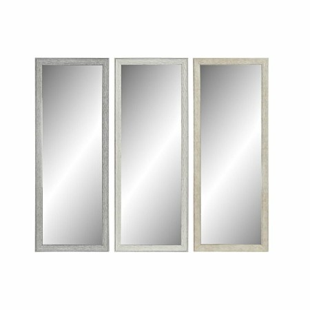 Miroir mural DKD Home Decor Verre Gris Beige polystyrène (36 x 2 x 95.5 cm) (3 pcs)