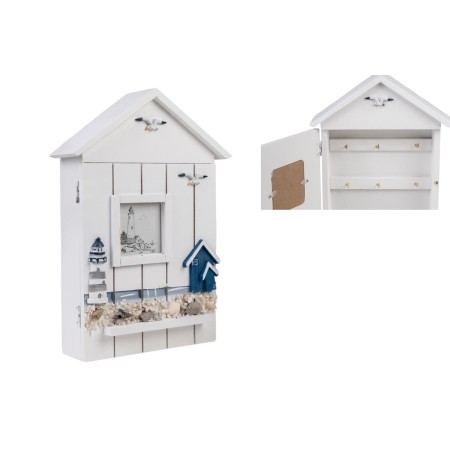 Armoire à clés Romimex Blanc 20 x 31 x 7 cm Petit maison