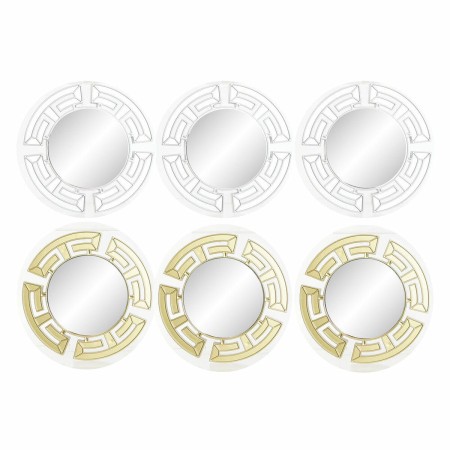 Ensemble de miroirs DKD Home Decor Doré Argent polypropylène (25 x 1.5 x 25 cm) (2 pcs)