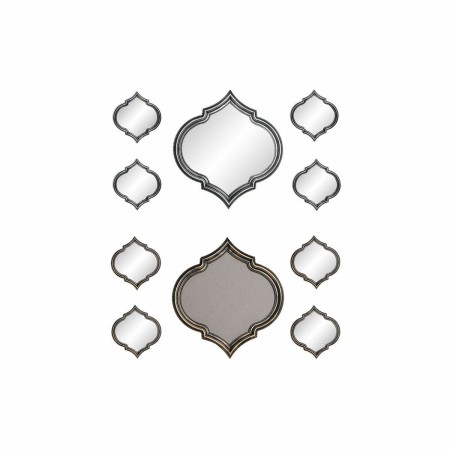 Ensemble de miroirs DKD Home Decor Verre Doré Argent polypropylène (51 x 2 x 55 cm) (2 pcs)