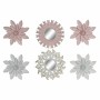 Miroir mural DKD Home Decor Verre Rose Blanc Fleurs Carton polypropylène (3 pcs) (2 pcs) (25 x 2 x 35 cm)