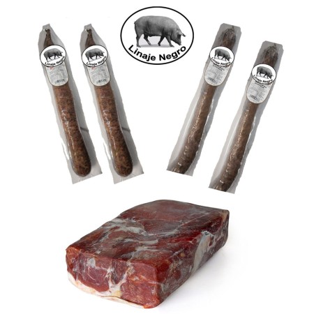 Jambon Ibérique Cebo Linaje Negro 8 kg Chorizo x 2 Saucisson ibérique extra x 2