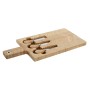 Tabla de cortar Home ESPRIT Natural Bambú Acero Inoxidable 41 x 18,3 x 2 cm (4 Piezas)