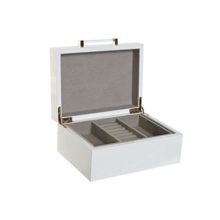 Boîte à bijoux Home ESPRIT Blanc Crème Bois Bois MDF 20 x 15,5 x 9,5 cm