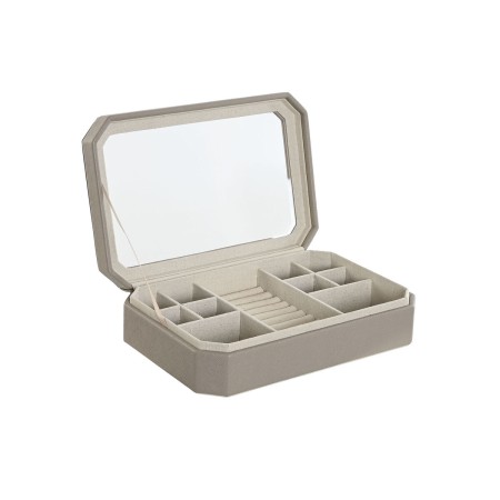 Caja-Joyero Home ESPRIT Beige Cristal 30 x 21 x 6 cm