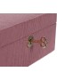 Caja-Joyero Home ESPRIT Crema Magenta 27 x 19 x 9 cm