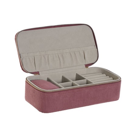 Caja-Joyero Home ESPRIT Crema Magenta 20,5 x 10 x 6 cm (2 Piezas)