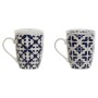 Tasse avec filtre pour infusions Home ESPRIT Bleu Blanc méditerranéen 340 ml (2 Unités)