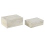 Boîte à bijoux Home ESPRIT Os Bois de manguier 18 x 13 x 7,7 cm (2 Pièces)