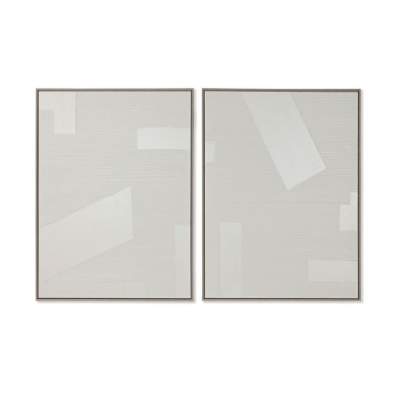 Cuadro Home ESPRIT Blanco Moderno 75 x 4 x 100 cm (2 Unidades)