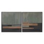 Cadre Home ESPRIT Noir Vert Moderne Urbaine 100 x 4 x 100 cm (2 Unités)