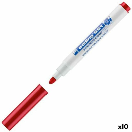 Rotulador para Pizarra Edding 661 Rojo Pizarra blanca (10 Unidades)