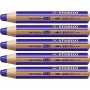 Crayons de couleur Stabilo Woody Blue marine 3-en-1 (5 Unités)