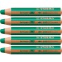 Crayons de couleur Stabilo Woody Vert foncé 3-en-1 (5 Unités)