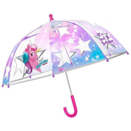 Paraguas Perletti Rosa Fibra de Vidrio 67 cm Infantil Unicornio