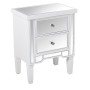 Mesita de Noche Alexandra House Living Champagne Madera Espejo 49 x 62 x 33 cm