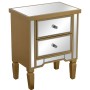Table de Nuit Alexandra House Living Marron Transparent Bois Miroir 49 x 62 x 33 cm