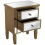 Table de Nuit Alexandra House Living Marron Transparent Bois Miroir 49 x 62 x 33 cm