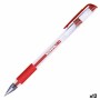 Stylo gel Kores BG1 Transparent 0,7 mm Rouge 12 Unités