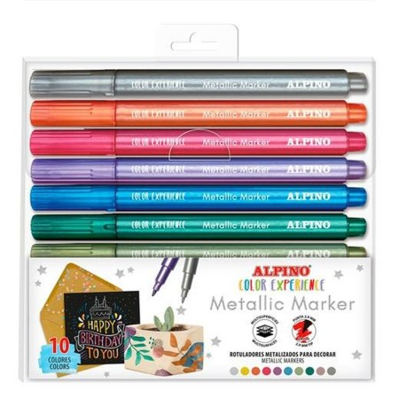 Set de Rotuladores Alpino Multicolor Metalizado 10 Unidades