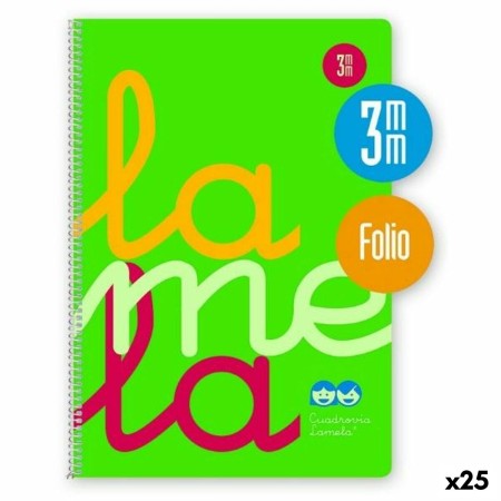 Cuaderno Lamela Cuadrovía Verde Fluorescente Din A4 80 Hojas 21,5 x 31,5 cm 5 Piezas (25 Unidades)