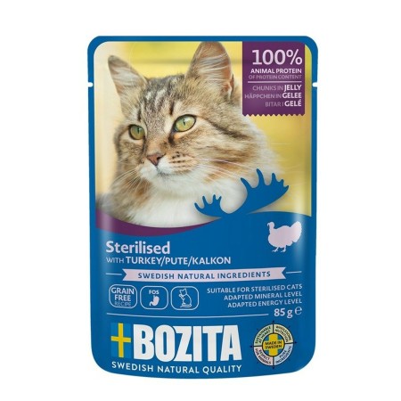 Aliments pour chat Bozita trozos esterilizados en gelatina con pavo 85 g