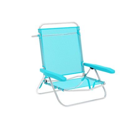 Marbueno Silla Plegable 5 Posiciones Aluminio Aguamarina Playa y Piscina 63X76X78 cm 10309