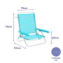 Marbueno Chaise Pliante 5 Positions Aluminium Aigue-Marine Plage et Piscine 63x76x78 cm 10309