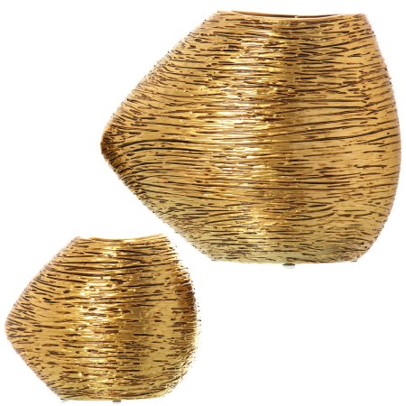 Set de 2 Jarrones Alexandra House Living Oro Cerámica 34 x 17 x 29 + 22 x 11,5 x 19 cm