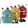 Tirelire DKD Home Decor Robot Jaune Rouge Résine (3 pcs)