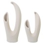 Set de 2 Jarrones Alexandra House Living Beige Cerámica 19 x 14 x 42 + 18 x 13 x 33 cm