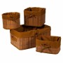 Lot de paniers Alexandra House Living Marron Tissu Bambou 4 Pièces