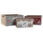 Caja Decorativa Home ESPRIT Rojo Gris Natural Madera MDF 36 x 26 x 18 cm