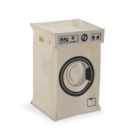 Cesto para la Ropa Sucia Versa Beige Minimalista 36 x 36 x 60 cm