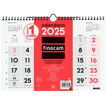 Calendario de pared Finocam Papel 2025 30 x 21 cm