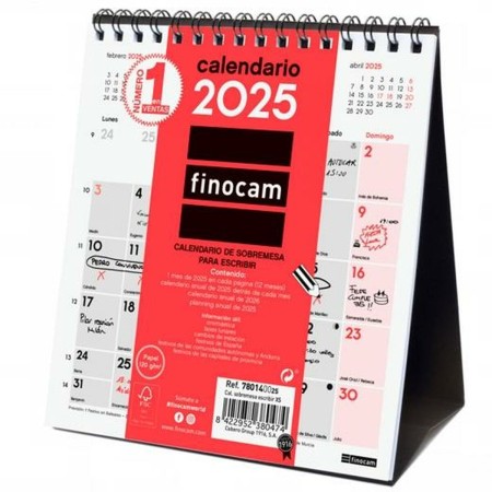 Calendario de Sobremesa Finocam Papel 14 x 15 cm 2025