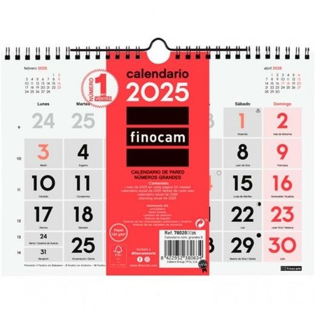 Calendario de pared Finocam Papel 2025 21 x 15 cm