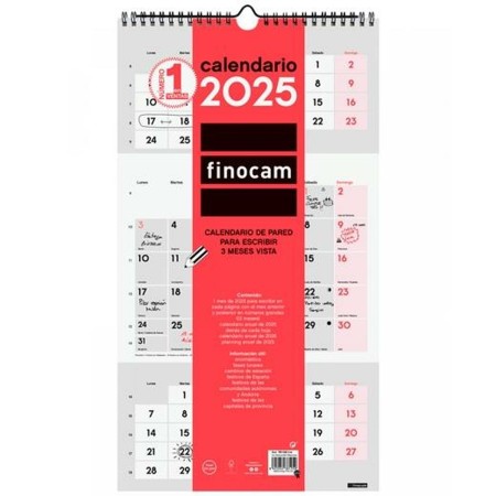 Calendario de pared Finocam Papel 2025 23,6 x 43 cm