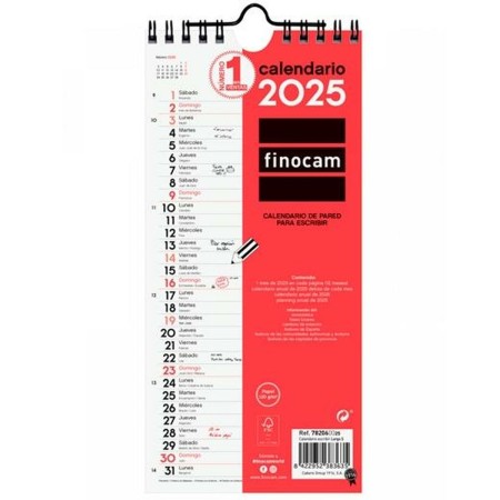 Calendario de pared Finocam Papel 2025 11 x 23,5 cm