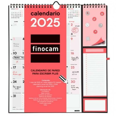 Calendario de pared Finocam Papel 2025 21,5 x 32,5 cm