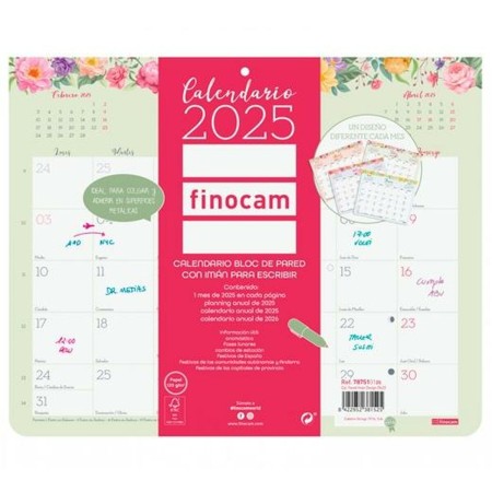 Calendario de pared Finocam Multicolor Papel 2025 25 x 20 cm