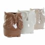 Vase DKD Home Decor Porcelaine Beige Hibou Marron Blanc (9 x 8.5 x 12.2 cm) (3 pcs)