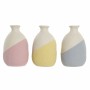 Vase DKD Home Decor Jaune Bleu Rose Grès Terre cuite (3 pcs) (11 x 10 x 18 cm)