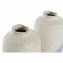 Vase DKD Home Decor Bleu Rose Terre cuite Jaune Grès (13 x 12 x 28 cm) (3 pcs)