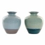 Vase DKD Home Decor Bleu Vert Porcelaine Boho (2 pcs) (16 x 16 x 18 cm)