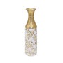 Vase DKD Home Decor Métal Blanc Tropical (16 x 16 x 53 cm)